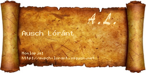 Ausch Lóránt névjegykártya